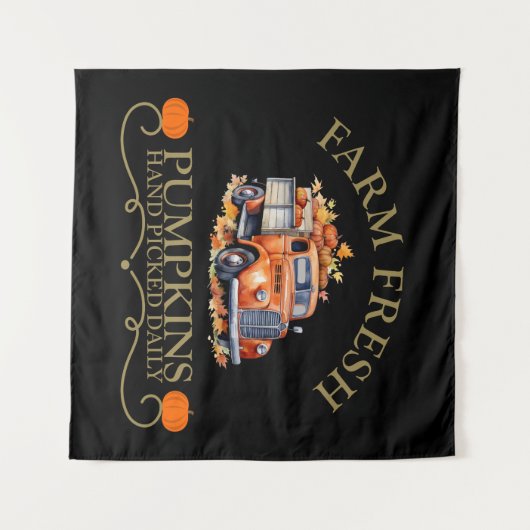 Boerderij verse waterverf pompoenen laat herfst he wandkleed (Voorkant (horizontaal))