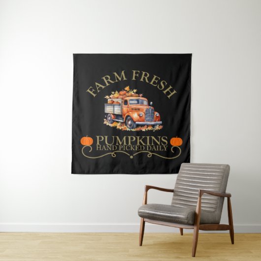 Boerderij verse waterverf pompoenen laat herfst he wandkleed (In situ)