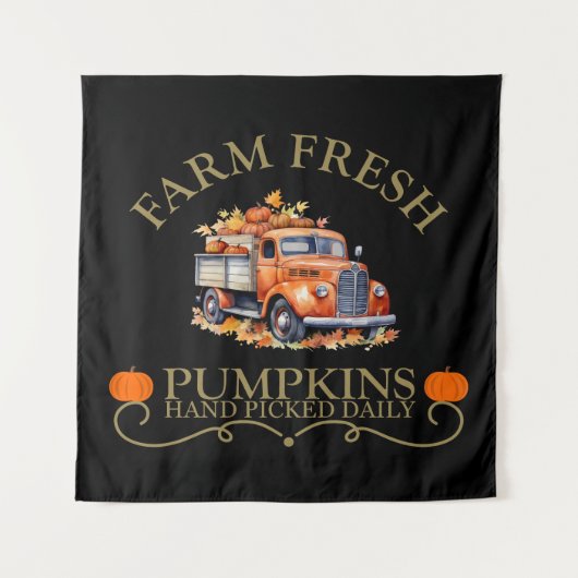 Boerderij verse waterverf pompoenen laat herfst he wandkleed (Voorkant)