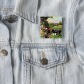  Boerderij Vierkante Button 5,1 Cm (In situ)