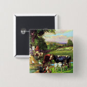  Boerderij Vierkante Button 5,1 Cm (Voorkant /achterkant)