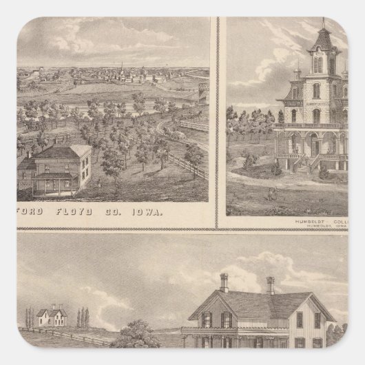 Boerderij Vierkante Sticker (Voorkant)