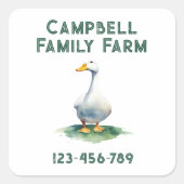 Boerderij Vierkante Sticker (Voorkant)