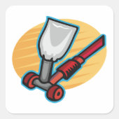 Boerderij Vierkante Sticker (Voorkant)