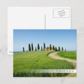 Boerderij villa met cypersbomen in Toscane Briefkaart (Voorkant / Achterkant)