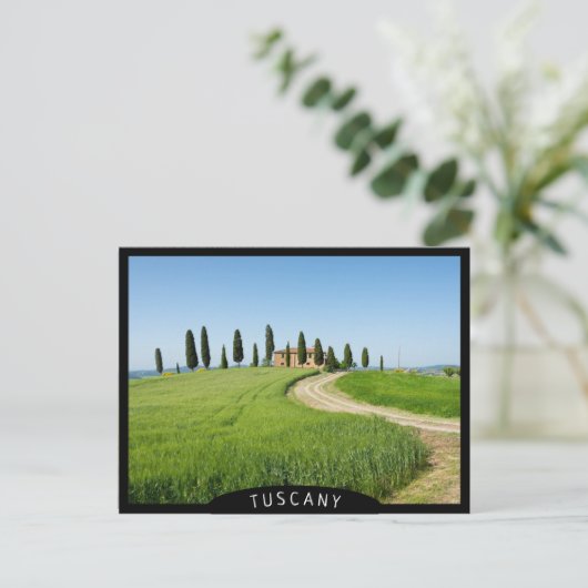 Boerderij villa met cypersbomen in Toscane Briefkaart (Staand voorkant)