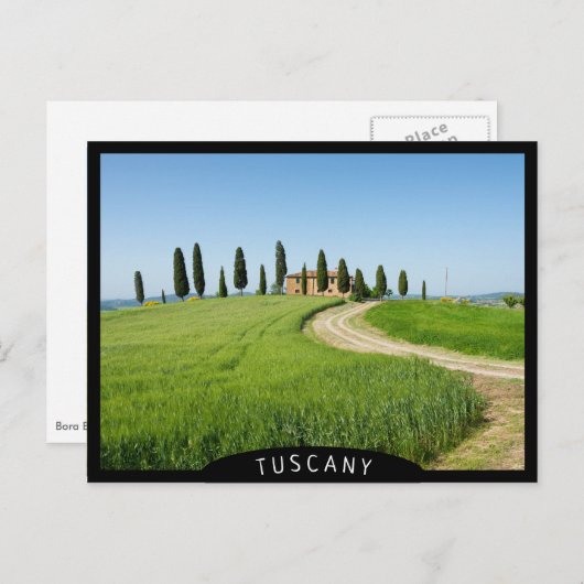 Boerderij villa met cypersbomen in Toscane Briefkaart (Voorkant / Achterkant)