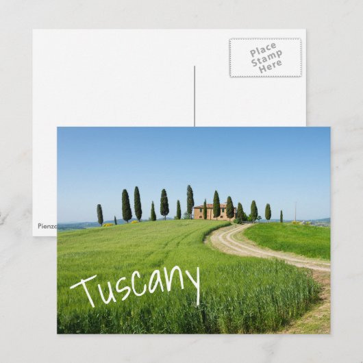 Boerderij villa met cypersbomen in Toscane Briefkaart (Voorkant / Achterkant)