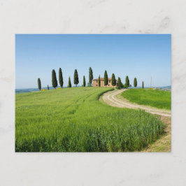 Boerderij villa met cypersbomen in Toscane Briefkaart