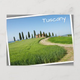 Boerderij villa met cypersbomen in Toscane Briefkaart
