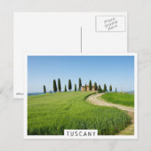 Boerderij villa met cypersbomen in Toscane Briefkaart (Voorkant / Achterkant)