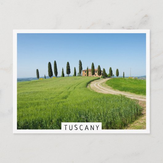 Boerderij villa met cypersbomen in Toscane Briefkaart (Voorkant)