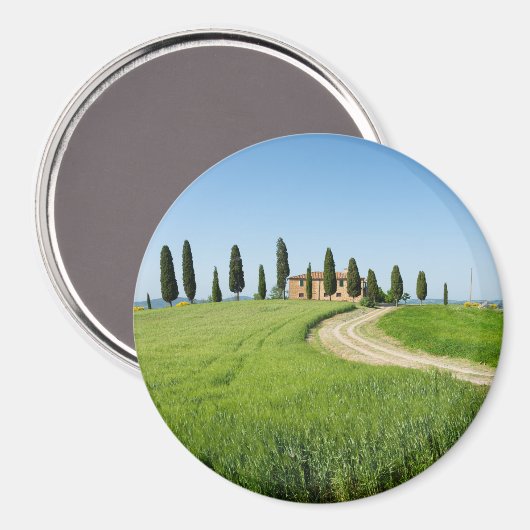 Boerderij villa met cypersbomen in Toscane Magneet (Voorkant / Achterkant)