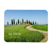 Boerderij villa met cypersbomen in Toscane Magneet (Horizontaal)