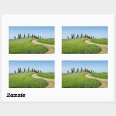 Boerderij villa met cypersbomen in Toscane Rechthoekige Sticker (Vel)