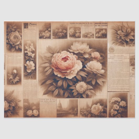Boerderij Vintage-Gestijlde Decoupage Papier (Voorkant)