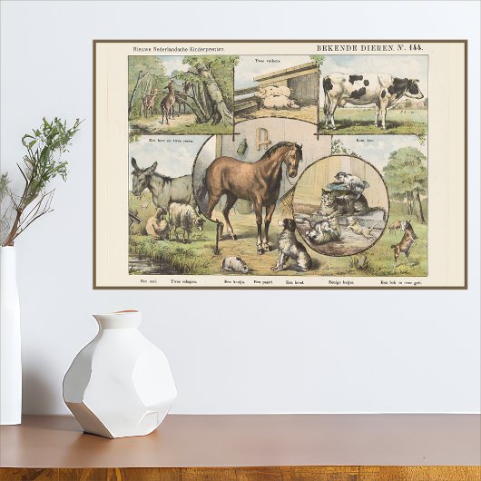 Boerderij Vintage Nederlands kunstwerk Perfect Poster