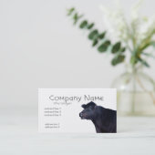 boerderij visitekaartjes zwarte koe (Staand voorkant)