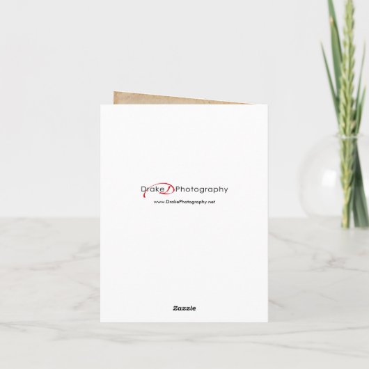 Boerderij voor blauwe en ivoren paarden bedankkaart (Achterkant)