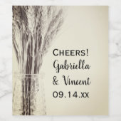 Boerderij voor driekleurig gerst wijn etiket (Enkel label)