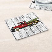  Boerderij voor kerstbomen Kartonnen Onderzetters (Schuin)