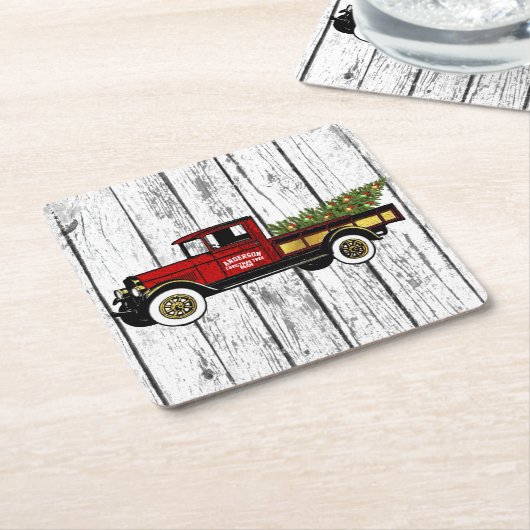  Boerderij voor kerstbomen Kartonnen Onderzetters (Schuin)