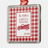 Boerderij Vrachtwagen - Aangepaste naam kersttang Metalen Ornament (Links)