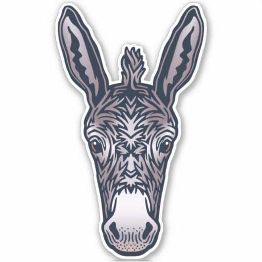Boerderij Vriend Donkey gezicht Sticker (Voorkant)