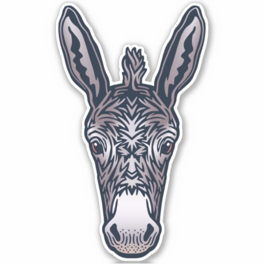 Boerderij Vriend Ezel Gezicht Sticker (Voorkant)