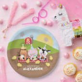 Boerderij Vrienden Dier Verjaardag Party Papier Bo Papieren Bordje (Feest)