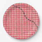 Boerderij Vrienden Gingham Verjaardagsfeest Papieren Bordje (Voorkant)