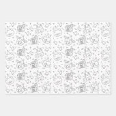 Boerderij Vrienden Kleur-Het-Zelf Verjaardagsfeest Inpakpapier Vel (Voorkant 3)