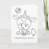 Boerderij Vrienden Kleur Zelf Koe Kaart (Voorkant)