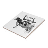  boerderij vrienden koe hanen tegel tegeltje (Zijkant)