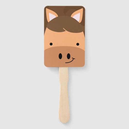 Boerderij Vrienden Koe & Pony Hand Fan Maskers Handwaaier (Achterkant)