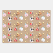 Boerderij Vrienden Set van 3 Verjaardagsfeest Inpakpapier Vel (Voorkant)