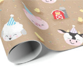 Boerderij Vrienden Verjaardagsfeest Cadeaupapier (Rol Hoek)