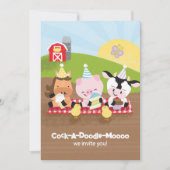 Boerderij Vrienden Verjaardagsfeest Uitnodiging, V Kaart (Voorkant)