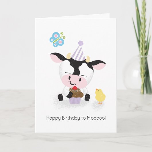 Boerderij Vrienden Vrolijke Koe Gelukkige Verjaard Kaart (Voorkant)