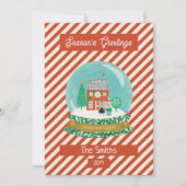 Boerderij Vrolijk Kerstfeest Sneeuw Wereldbol Sant Feestdagenkaart (Voorkant)