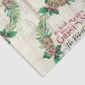 Boerderij Vrolijk Kerstkrans Pine Cone Familie Tissuepapier (Detail)