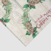 Boerderij Vrolijk Kerstkrans Pine Cone Holly Tissuepapier (Detail)