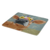 Boerderij vun - koe met bloeiende kroon snijplank (Hoek)