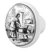 Boerderij Wasruimte 🧺✨ Wit Keramische Knop (Rechts)