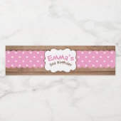 Boerderij Waterflesetiketten, Roze en bruin Waterfles Etiket (Enkel label)