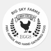 Boerderij Waterverf eieren van kippen Ronde Sticker (Voorkant)