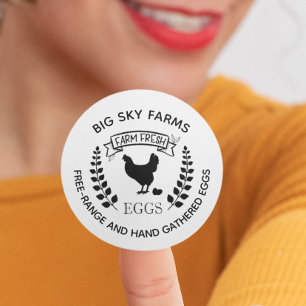 Boerderij Waterverf eieren van kippen Ronde Sticker