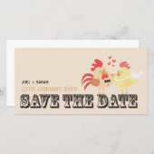 Boerderij Wedding Chickens Save the Date Aankondig (Voorkant / Achterkant)