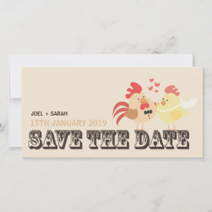 Boerderij Wedding Chickens Save the Date Aankondig
