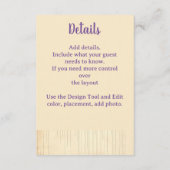 Boerderij Wedding Informatiekaartje (Achterkant)